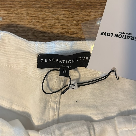 Generation Love Womens Vita Pearl Embellished Denim Shorts in White Size 29 - Picture 4 of 5